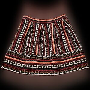 Xhilaration Women's/Junior's Short Pleated Front Aztec Fall Colored Skirt